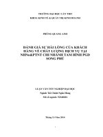 đánh giá sự hài lòng của khách hàng về chất lượng dịch vụ tại nhnoptnt chi nhánh tam bình pgd song phú
