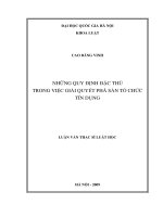 Những quy định đặc thù trong việc giải quyết phá sản tổ chức tín dụng 