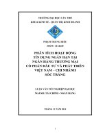 Phân tích hoạt động tín dụng ngắn hạn tại ngân hàng thương mại cổ phần đầu tư và phát triển việt nam – chi nhánh sóc trăng