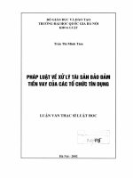 Pháp luật về xử lý tài sản bảo đảm tiền vay của các tổ chức tín dụng  luận vă ths  luật 
