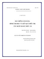 luận văn tốt nghiệp bác sĩ nội trú đặc điểm lam sàng hình ảnh học và kết quả điều trị tắc ruột do bã thức ăn