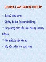 CHƯƠNG 3 vận HÀNH máy BIẾN áp 