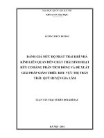 ĐÁNH GIÁ MỨC ĐỘ PHÁT THẢI KHÍ NHÀ KÍNH LIÊN QUAN ĐẾN CHẤT THẢI SINH HOẠT HỮU CƠ BẰNG PHÂN TÍCH DÒNG VÀ ĐỀ XUẤT GIẢI PHÁP GIẢM THIỂU KHU VỰC THỊ TRẤN TRÂU QUỲ HUYỆN GIA LÂM