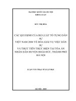 Các qui định của bộ luật tố tụng dân sự việt nam 2004 về hòa giải vụ việc dân sự và thực tiễn thực hiện tại tòa án nhân dân huyện hoài đức, thành phố hà nội 