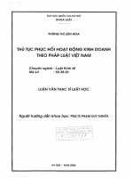 Thủ tục phục hồi hoạt động kinh doanh theo pháp luật việt nam  luận văn ths  luật 