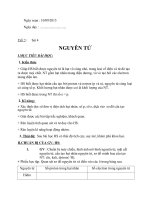 GIÁO án bài NGUYÊN tử lớp 8 CHUẨN  20 10 2015
