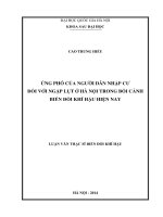 Ứng phó của người dân nhập cư đối với ngập lụt ở hà nội trong bối cảnh biến đổi khí hậu hiện nay 