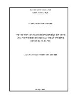 Vai trò vốn con người trong sinh kế bền vững ứng phó với biến đổi khí hậu tại xã tản lĩnh, huyện ba vì, hà nội 