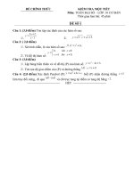 Kiểm tra 1 tiết đại số 10 có đáp án