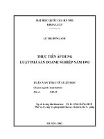 Thực tiễn áp dụng luật phá sản doanh nghiệp năm 1993  luận văn ths  luật 