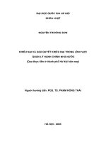 Khiếu nại và giải quyết khiếu nại trong lĩnh vực quản lí hành chính nhà nước (qua thực tiễn ở thành phố hà nội hiện nay) 