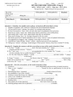 Đề thi và đáp án HSG Tiếng Anh lớp 9 20132014