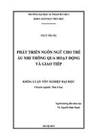 Khoá luận tốt nghiệp phát triển ngôn ngữ cho trẻ ấu nhi thông qua hoạt động và giao tiếp