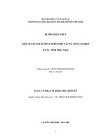 Một số giải pháp phát triển loại hình hợp tác xã nông nghiệp ở các tỉnh phía nam 