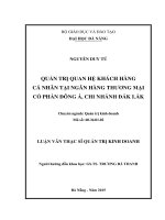 Luận văn thạc sĩ quản trị quan hệ khách hàng cá nhân tại ngân hàng TMCP đông á   chi nhánh đăk lăk