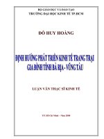 Định hướng phát triển kinh tế trang trại gia đình tỉnh bà rịa vũng tàu 