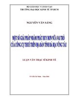 Một số giải pháp nhằm phát huy hơn nữa vai trò của công cụ thuế trên điạ bàn tỉnh bà rịa vũng tàu 