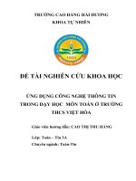 ứng dụng CNTT trong dạy học môn toán ở trường THCS việt hòa