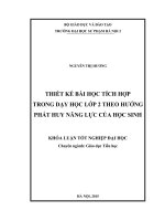 Thiết kế bài học tích hợp trong dạy học lớp 2 theo hướng phát huy năng lực của học sinh