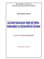 Giải pháp nhằm hoàn thiện hệ thống forwarder tại thành phố hồ chí minh 