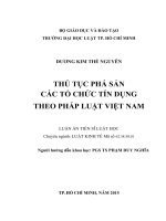 Thủ tục phá sản các tổ chức tín dụng theo pháp luật Việt Nam