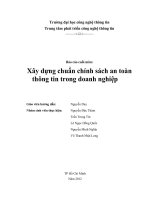 Xây dựng chuẩn chính sách an toàn thông tin trong doanh nghiệp