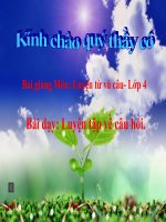 Bài giảng tiếng việt 4 tuần 14 bài luyện từ và câu   luyện tập về câu hỏi 