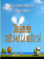 Bài giảng tiếng việt 4 tuần 14 bài tập làm văn   thế nào là miêu tả 