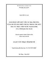 Luận văn thạc sĩ giải pháp liên kết với các địa phương vùng duyên hải miền trung trong thu hút đầu tư trực tiếp nước ngoài (FDI) của tỉnh quảng ngãi
