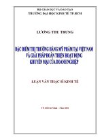 ĐẶC điểm THỊ TRƯỜNG HÀNG mỹ PHẨM tại VIỆT NAM và GIẢI PHÁP HOÀN THIỆN HOẠT ĐỘNG KHUYẾN mại của DOANH NGHIỆP 