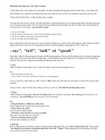 Phân biệt cách dùng Say, Tell, Talk và Speak