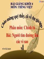 Bài giảng tiếng việt 4 tuần 13 bài chính tả   nghe  viết người tìm đường lên các vì sao, phân biệt ln, iiê 