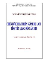 Chiến lược phát triển ngành du lịch tỉnh tiền giang đến năm 2010 