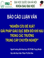 Báo cáo luân văn Giải pháp giáo dục BĐKH trong các trường trung cấp chuyên nghiệp
