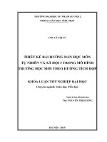 Thiết kế bài hướng dẫn môn học tự nhiên và xã hội 3 trong mô hình trường học mới theo hướng tích hợp