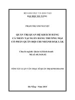 Quản trị quan hệ khách hàng cá nhân tại ngân hàng TMCP quân đội , chi nhánh đăk lăk
