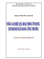 Nâng cao hiệu quả hoạt động tín dụng chi nhánh ngân hàng công thương 