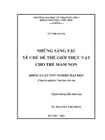 Những sáng tác về chủ đề thế giới thực vật cho trẻ mầm non