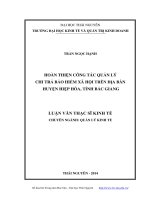 Hoàn thiện công tác quản lý chi trả bảo hiển xã hội trên địa bàn huyện hiệp hòa, tỉnh bắc giang
