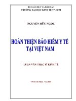 Hoàn thiện bảo hiểm y tế tại việt nam 