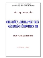 CHIẾN lược và GIẢI PHÁP PHÁT TRIỂN NGÀNH CHĂN NUÔI HEO TP HCM 2010 