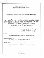 Vai trò của thị trường chứng khoán trong huy động và phân phối các nguồn lực tài chính ở các nước đông âu trong quá trình chuyển đổi kinh tế