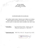 Hệ thống ngân hàng trong quá trình huy động, phân phối và sử dụng nguồn lực tài chính ở trung quốc và bài học kinh nghiệm cho việt nam