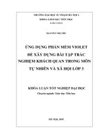 Ứng dụng phần mềm violet để xây dựng bài tập trắc nghiệm khách quan trong môn tự nhiên và xã hội lớp 3