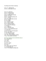 Từ vựng tiếng Anh Các Món Ăn