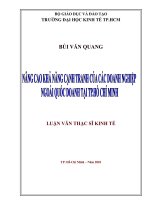 Nâng cao khả năng cạnh tranh của các doanh nghiệp công nghiệp ngoài quốc doanh tại TP  hồ chí minh 