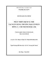 Luận văn thạc sĩ phát triển dịch vụ thẻ tại ngân hàng TMCP đông á , chi nhánh đăk lăk