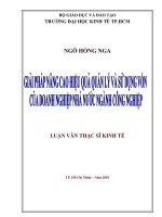 Giải pháp nâng cao hiệu quả quản lý và sử dụng vốn của doanh nghiệp nhà nước ngành công nghiệp 