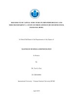 The effects of capital structure on firm performance and firm transparency  a study of firms listed in ho chi minh stock exchange (hose)