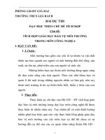 BÀI dự THI dạy học THEO CHỦ đề TÍCH hợp TÍCH hợp GIÁO dục bảo vệ môi TRƯỜNG TRONG môn CÔNG NGHỆ 6 